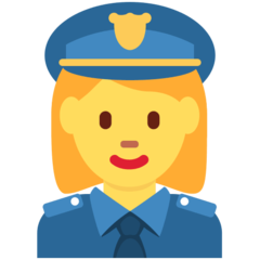 Hur Kvinnlig polis emoji ser ut på Twitter.