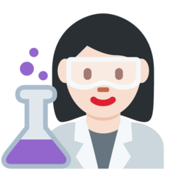 Como o emoji do Cientista mulher: pele clara é exibido no Twitter.