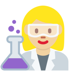 How Woman Scientist: Medium-Light Skin Tone emoji looks on Twitter.