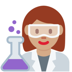 How Woman Scientist: Medium Skin Tone emoji looks on Twitter.