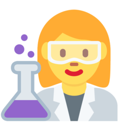 Como o emoji do Cientista mulher é exibido no Twitter.