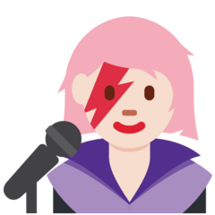 A quoi ressemblent les emoji Chanteuse: peau claire sur Twitter.