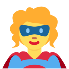 How Woman Superhero emoji looks on Twitter.