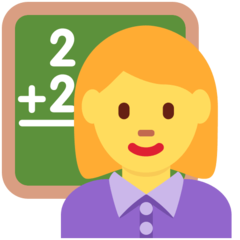 How Woman Teacher emoji looks on Twitter.