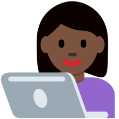 How Woman Technologist: Dark Skin Tone emoji looks on Twitter.