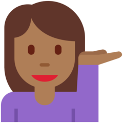 How Woman Tipping Hand: Medium-Dark Skin Tone emoji looks on Twitter.