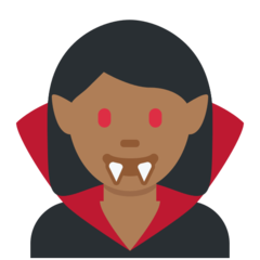 How Woman Vampire: Medium-Dark Skin Tone emoji looks on Twitter.