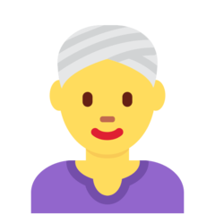 A quoi ressemblent les emoji Femme en turban sur Twitter.