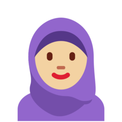 How Woman with Headscarf: Medium-Light Skin Tone emoji looks on Twitter.