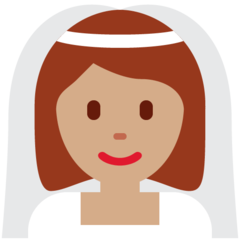 How Woman with Veil: Medium Skin Tone emoji looks on Twitter.