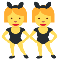 Como o emoji do Mulheres com orelhas de coelho é exibido no Twitter.