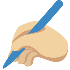 Writing Hand: Medium-Light Skin Tone Emoji 🏼