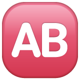 How AB Button (Blood Type) emoji looks on Whatsapp.