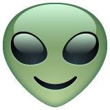 How Alien emoji looks on Whatsapp.