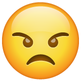 Bagaimana Angry Face emoji terlihat di Whatsapp.