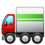 Bagaimana Articulated Lorry emoji terlihat di Whatsapp.