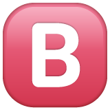 How B Button (Blood Type) emoji looks on Whatsapp.