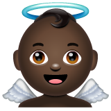 How Baby Angel: Dark Skin Tone emoji looks on Whatsapp.