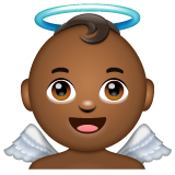 Como o emoji do Bebê anjo: pele morena escura é exibido no Whatsapp.