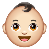 Hvordan Baby: hudtype 1–2 emoji ser ut på Whatsapp.