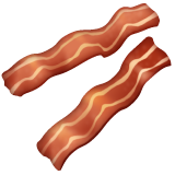 Hoe Bacon emoji eruit ziet op Whatsapp.