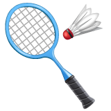 Hoe Badminton emoji eruit ziet op Whatsapp.