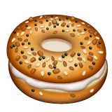 Bagaimana Bagel emoji terlihat di Whatsapp.