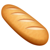 How Baguette Bread emoji looks on Whatsapp.