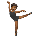 Come Persona che danza: carnagione abbastanza scura emoji appare su Whatsapp.