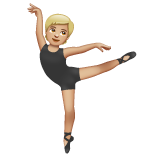 Come Persona che danza: carnagione abbastanza chiara emoji appare su Whatsapp.