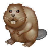 How Beaver emoji looks on Whatsapp.