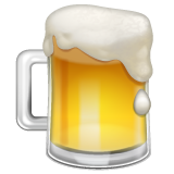 How Beer Mug emoji looks on Whatsapp.