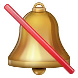 Bagaimana Bell with Slash emoji terlihat di Whatsapp.