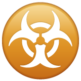 Bagaimana Biohazard emoji terlihat di Whatsapp.