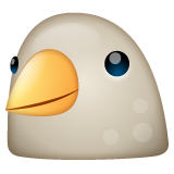 Hvordan Fugl emoji ser ut på Whatsapp.