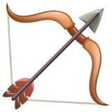 Bagaimana Bow and Arrow emoji terlihat di Whatsapp.