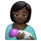 How Breast-Feeding: Dark Skin Tone emoji looks on Whatsapp.