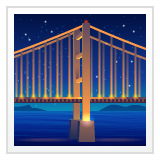 Bagaimana Bridge at Night emoji terlihat di Whatsapp.