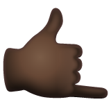 How Call Me Hand: Dark Skin Tone emoji looks on Whatsapp.