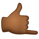 How Call Me Hand: Medium-Dark Skin Tone emoji looks on Whatsapp.