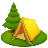 Bagaimana Camping emoji terlihat di Whatsapp.