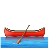 Bagaimana Canoe emoji terlihat di Whatsapp.