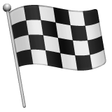 How Chequered Flag emoji looks on Whatsapp.