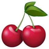 How Cherries emoji looks on Whatsapp.