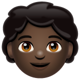 Bagaimana Child: Dark Skin Tone emoji terlihat di Whatsapp.