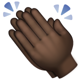 Bagaimana Clapping Hands: Dark Skin Tone emoji terlihat di Whatsapp.