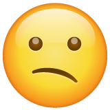 How Confused Face emoji looks on Whatsapp.