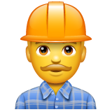 Como o emoji do Trabalhador de construção civil é exibido no Whatsapp.