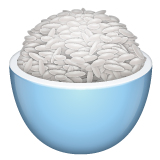 How Cooked Rice emoji looks on Whatsapp.