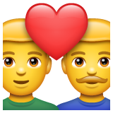 How Couple with Heart: Man, Man emoji looks on Whatsapp.